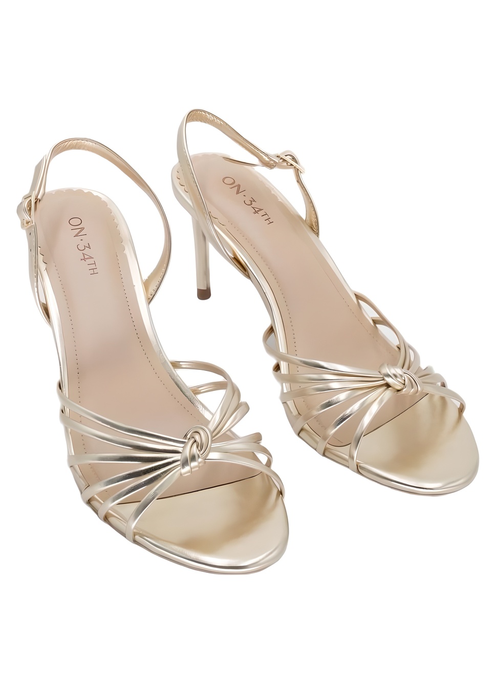 On 34th Lauuritaa Gold Metallic Strappy Slingback Size 8.5M